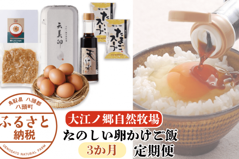 【3か月定期便】たのしい卵かけご飯定期便【平飼い卵】〈大江ノ郷自然牧場より直送〉