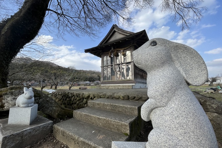 12:00　郡家駅レンタサイクル　八頭の白兎伝説を巡る　福本白兎神社　成田山青龍寺など
