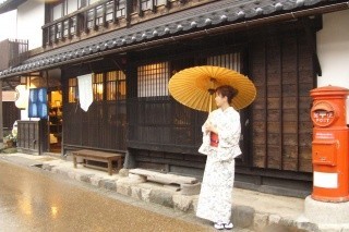 鹿野城下の町並み