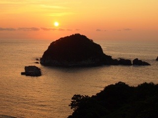 香住海岸の夕陽